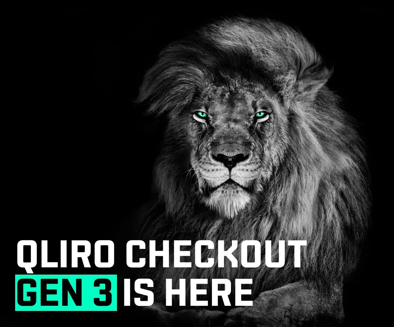 Qliro Checkout 3.0 - Lion with green eyes
